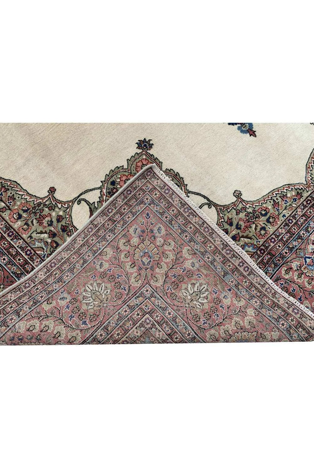 Amazing Hand Knotted Vintage Tabreez Wool Area Rug 12.1 x 8.8 Ft