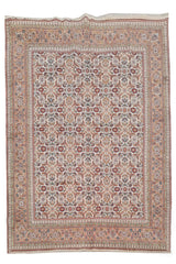 Authentic Hand Knotted Vintage Indo Wool Area Rug 8.2 x 6.2 Ft (1481 Ger-4)