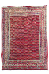 Authentic Hand Knotted Vintage Badam Gul Wool Area Rug 11 x 9 Ft (1509 Ger-4)