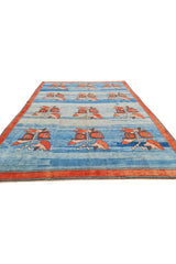 Authentic Hand Knotted Vintage Kurdi Wool Area Rug 9.10 x 7.0 Ft (1474 Ger-4)