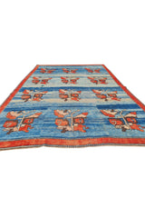 Authentic Hand Knotted Vintage Kurdi Wool Area Rug 9.10 x 7.0 Ft (1474 Ger-4)