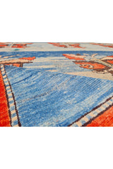 Authentic Hand Knotted Vintage Kurdi Wool Area Rug 9.10 x 7.0 Ft (1474 Ger-4)