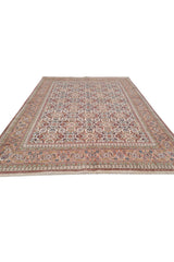 Authentic Hand Knotted Vintage Indo Wool Area Rug 8.2 x 6.2 Ft (1481 Ger-4)