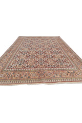 Authentic Hand Knotted Vintage Indo Wool Area Rug 8.2 x 6.2 Ft (1481 Ger-4)