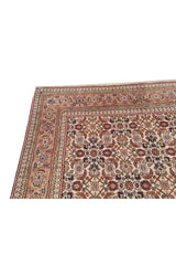 Authentic Hand Knotted Vintage Indo Wool Area Rug 8.2 x 6.2 Ft (1481 Ger-4)