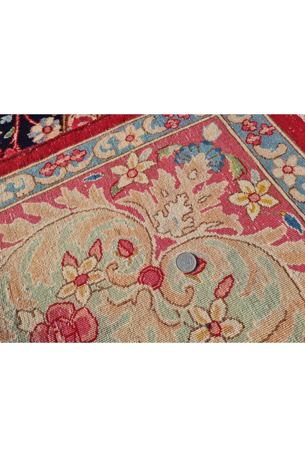 Authentic Hand Knotted Vintage Qirmoun Wool Area Rug 12.5 x 9.10 Ft (1504 Ger-4)