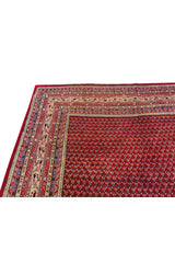 Authentic Hand Knotted Vintage Badam Gul Wool Area Rug 11 x 9 Ft (1509 Ger-4)