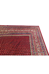 Authentic Hand Knotted Vintage Badam Gul Wool Area Rug 11 x 9 Ft (1509 Ger-4)