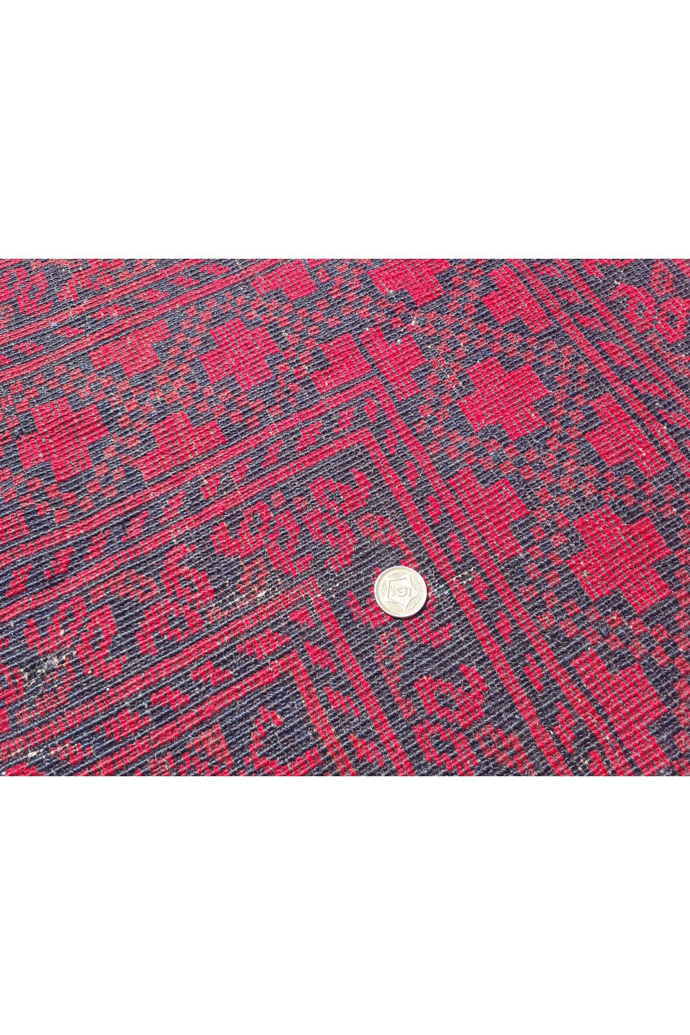 Authentic Hand Knotted Antique Afghan Turkmen Felpah Wool Area Rug 14.1 x 10.5 Ft (1531 Ger-4)