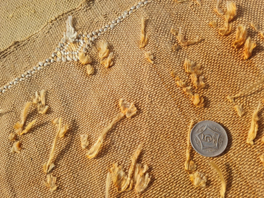 Amazing Hand Knotted Vintage Morocco Sumouk Kilim Silk Area Rug 8 x 5 Ft