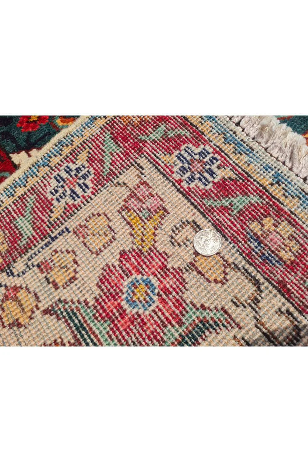 Amazing Hand Knotted Vintage Tabreez Wool Area Rug 12.7 x 9.7 Ft