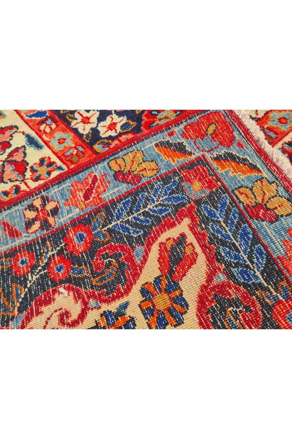 Amazing Hand Knotted Antique Yamoud Wool Area Rug 13.3 x 10.3 Ft