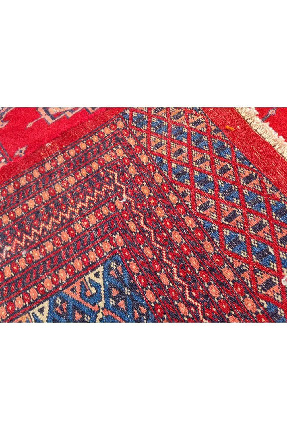 Amazing Hand Knotted Vintage Bokhara Jhaldar Wool Area Rug 12.0 x 9.5 Ft