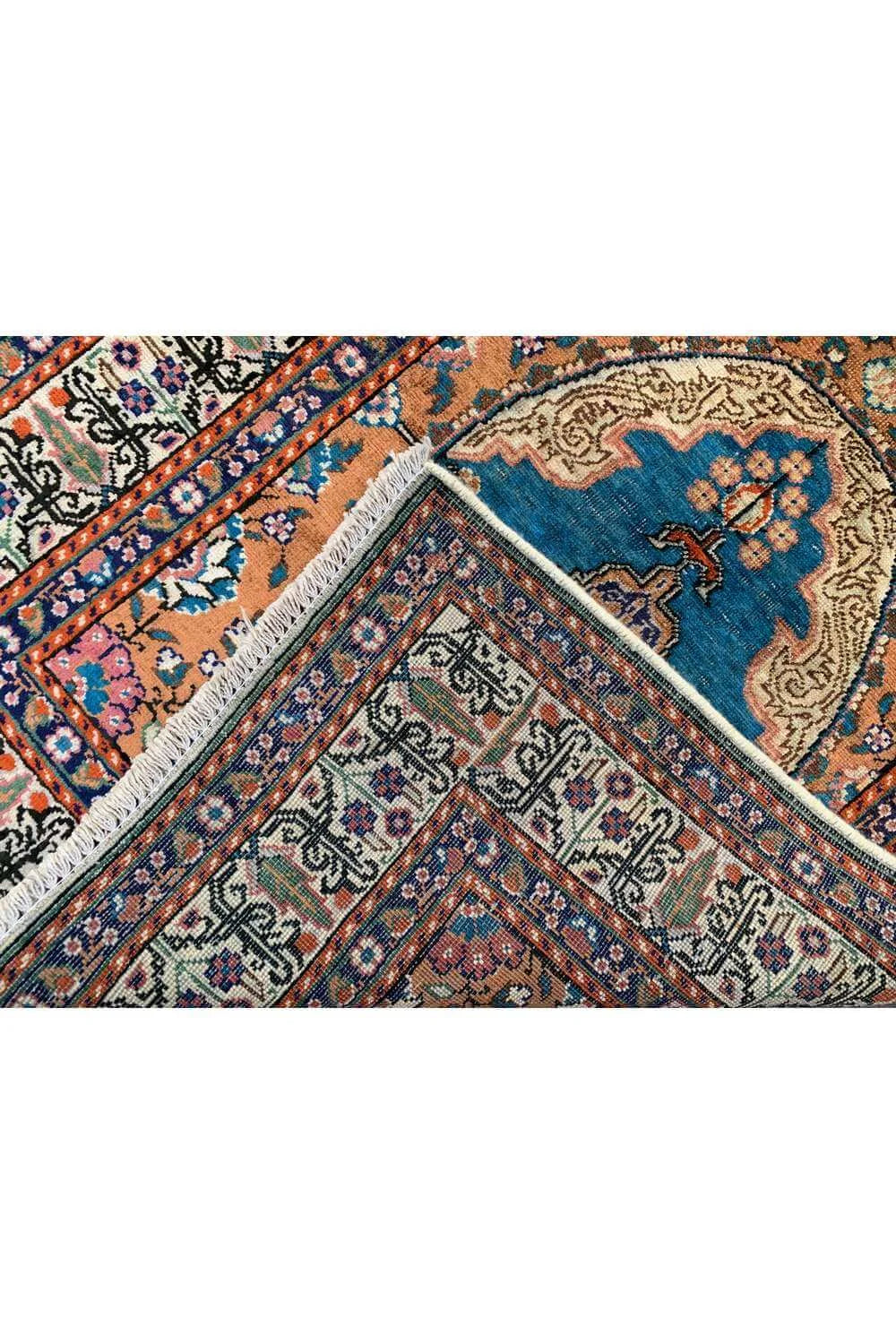 Amazing Hand Knotted Vintage Hareez Wool Area Runner Rug 7.1 x 2.11 Ft