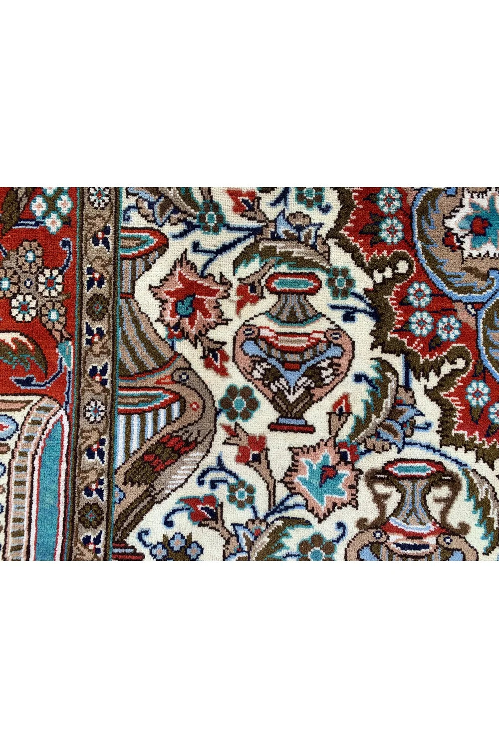 Authentic Hand Knotted Vintage Qashmour Wool Area Rug 9.10 x 6.5 Ft