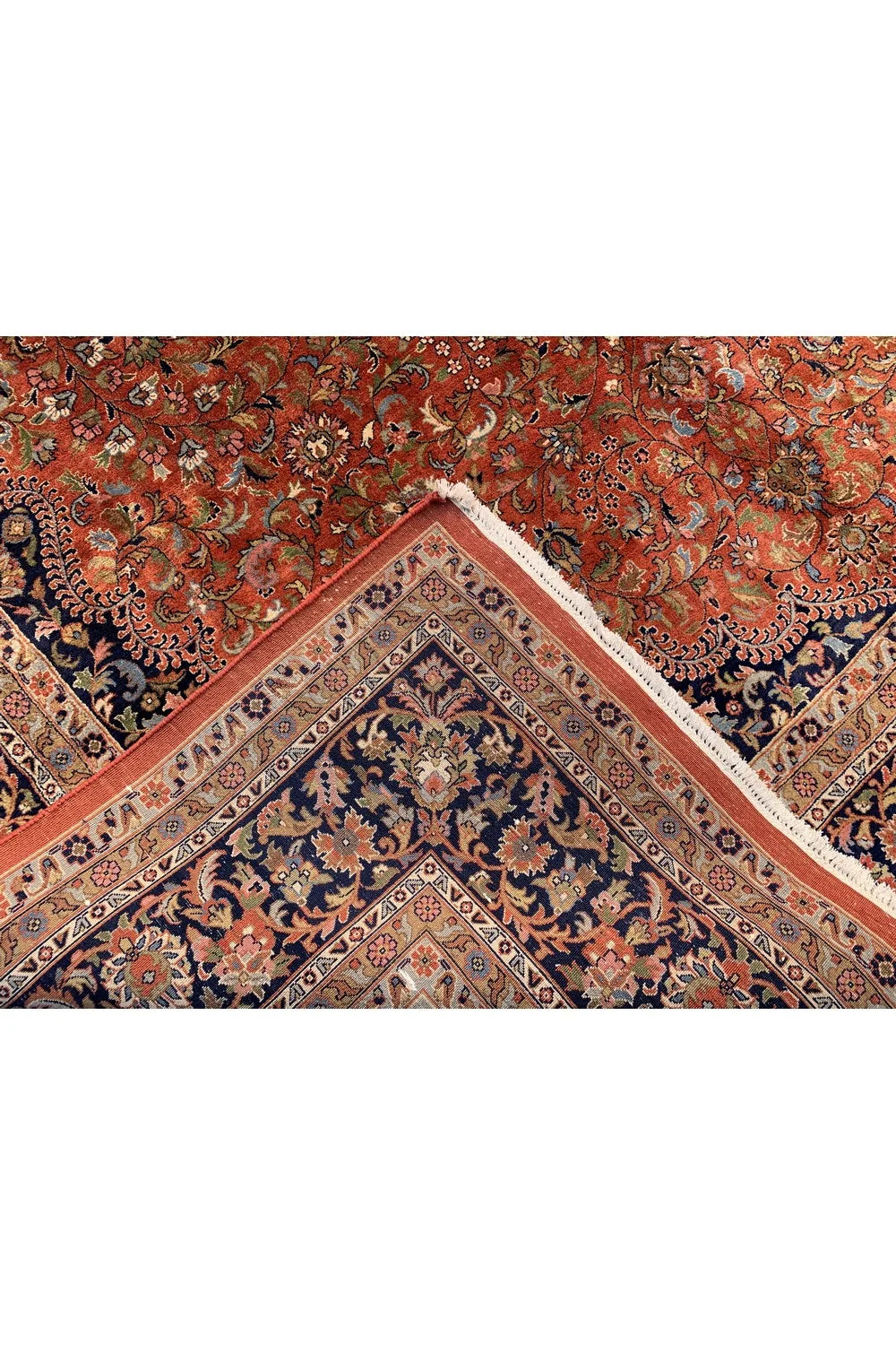 Amazing Hand Knotted Vintage Qashoun Wool Area Rug 11.9 x 8.2 Ft