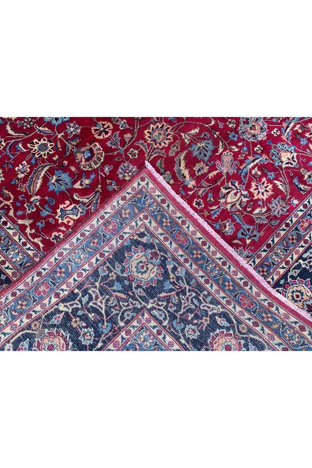 Amazing Hand Knotted Vintage Qashoun Wool Area Rug 12.11 x 9.9 Ft