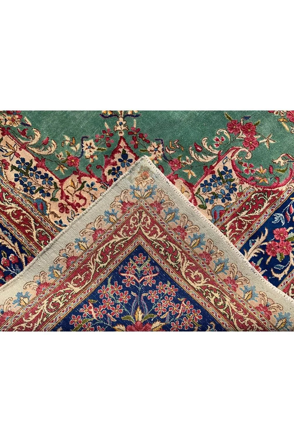Authentic Hand Knotted Vintage Qirmoun Wool Area Rug 11.9 x 8.0 Ft