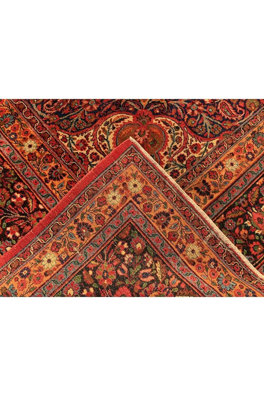 Authentic Hand Knotted Antique Qashoun Wool Area Rug 13.7x 9.11 Ft