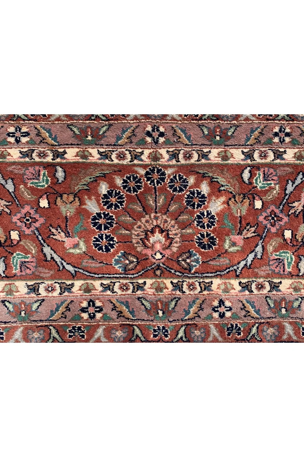 Authentic Hand Knotted Vintage Tabreez Wool Area Rug 12.11 x 9.10 Ft