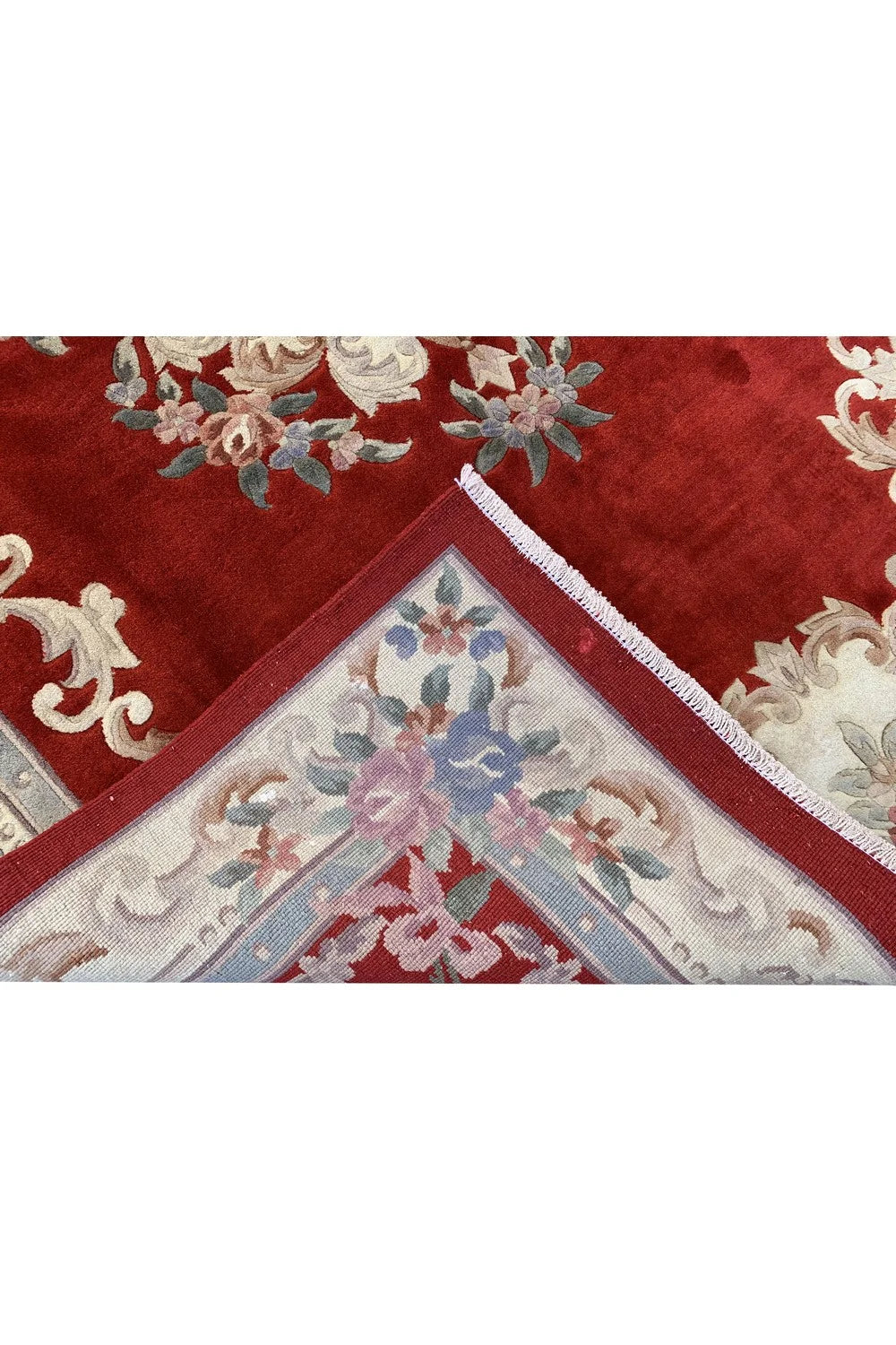 Authentic Hand Knotted Vintage Tibet Wool Area Rug 9.0 x 6.1 Ft