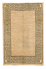 Authentic Hand Knotted Vintage Tibet Wool Area Rug 11.3 x 8.3 Ft