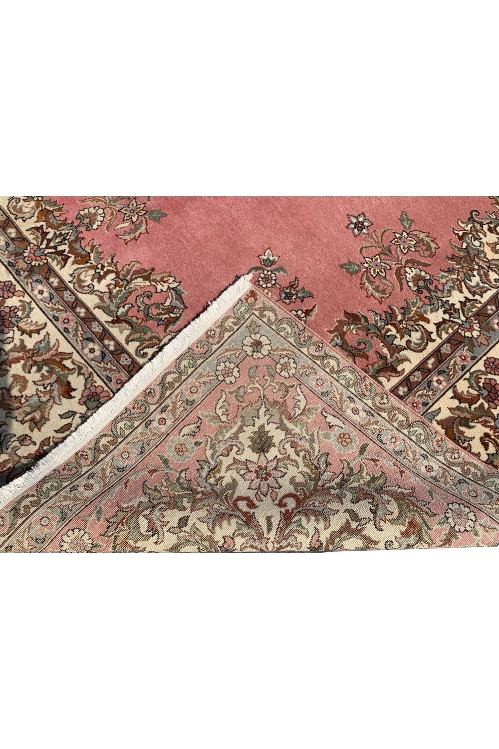 Authentic Hand Knotted Vintage Turkish Wool Area Rug 9.11 x 8.3 Ft