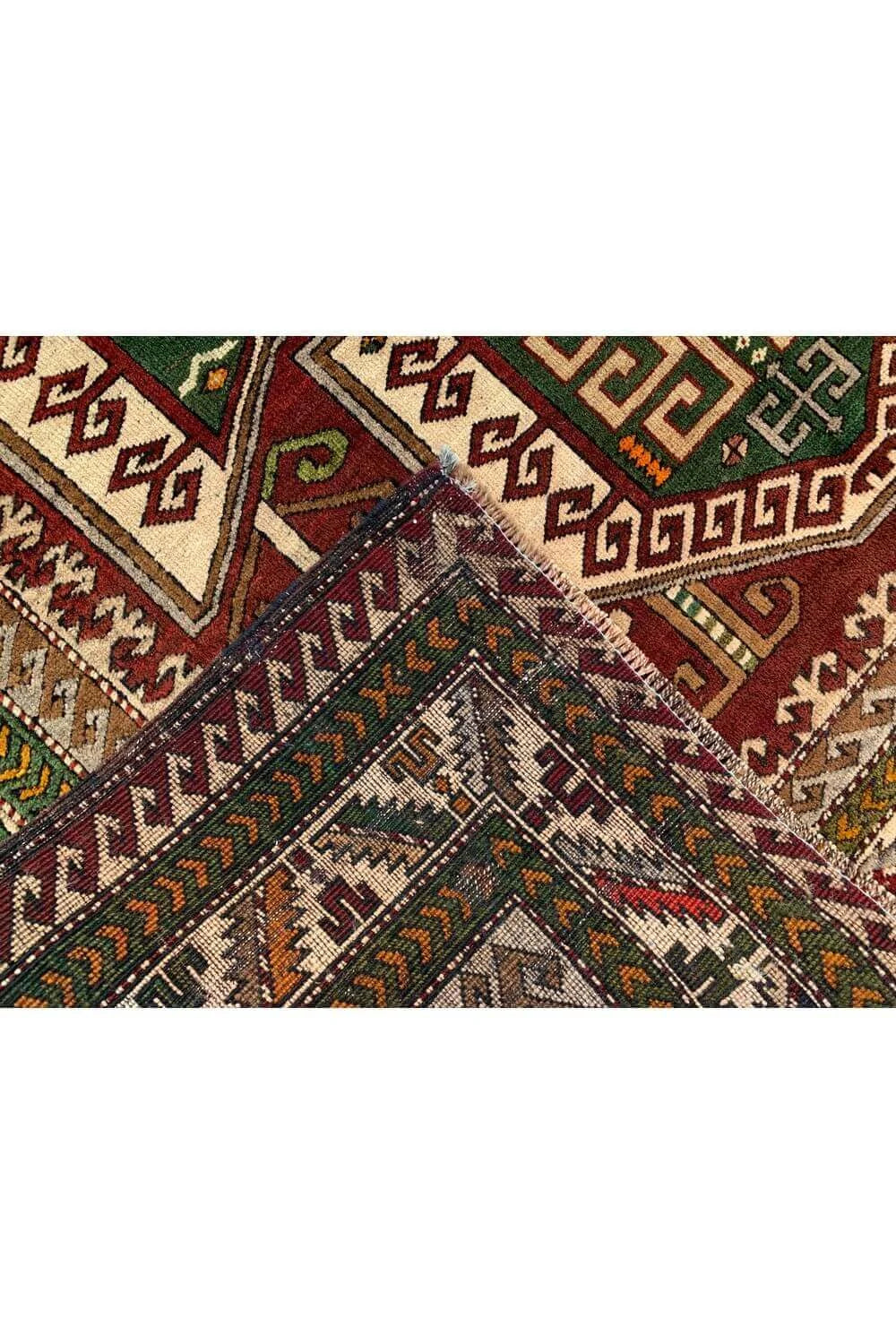 Amazing Hand Knotted Vintage Turkish Wool Area Rug 7.0 x 5.2 Ft