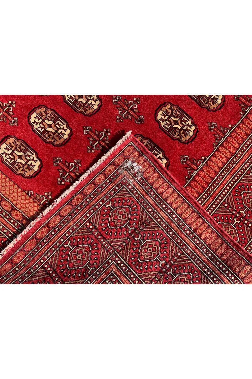 Amazing Hand Knotted Vintage Afghan Turkmen Sara Wool Area Rug 10.7 x 8.2 Ft