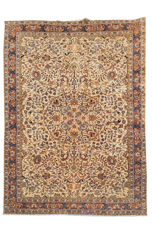 Amazing Hand Knotted Vintage Traditional Tribal Tabreez Wool Area Rug 7 x 4 Ft