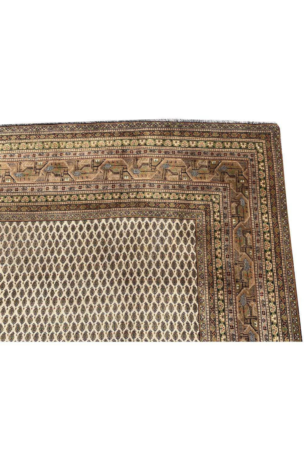 Amazing Hand Knotted Vintage Badam Gul Wool Area Rug 12.11 x 9.7 Ft