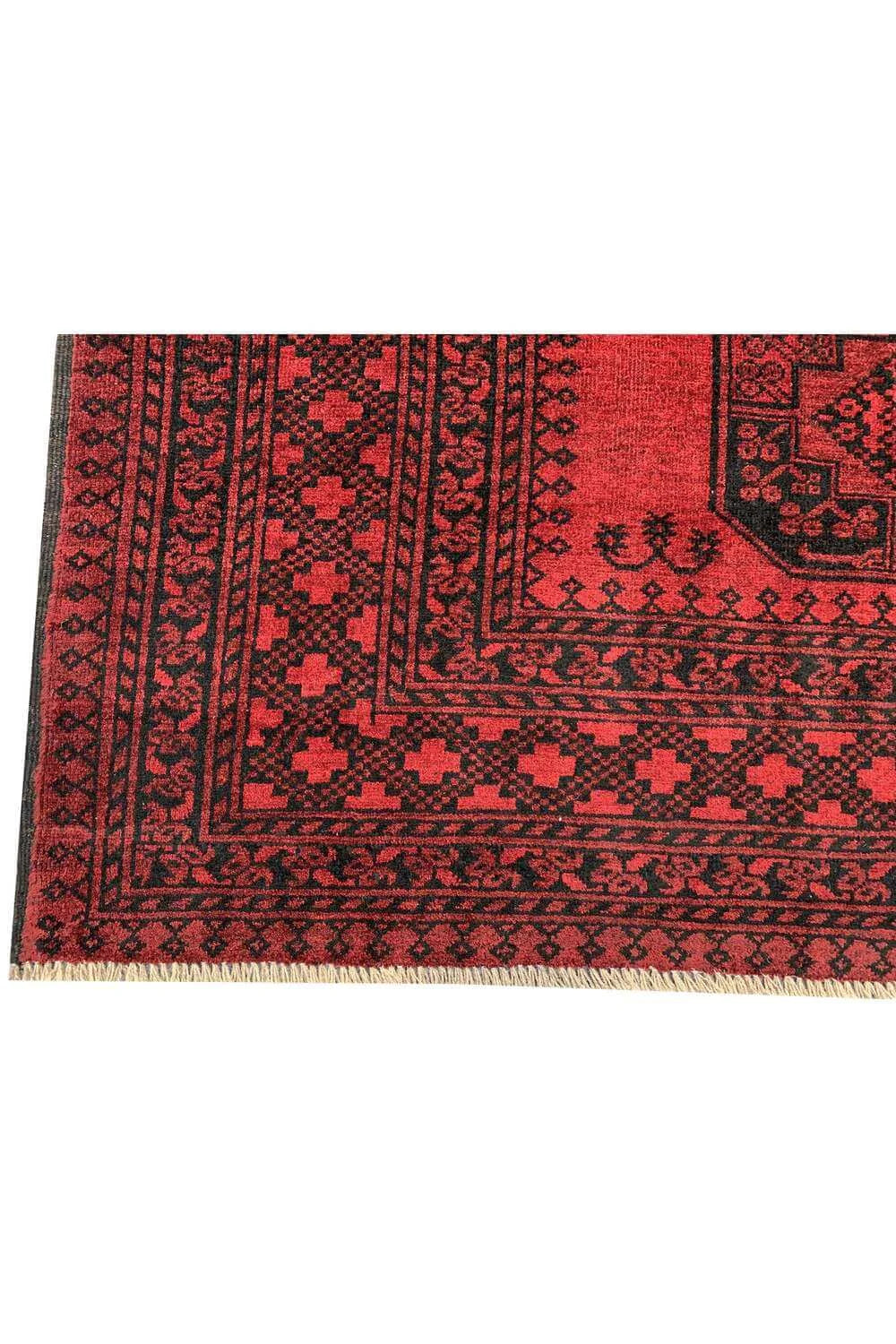 Amazing Hand Knotted Vintage Afghan Turkmen Felpah Wool Area Rug 11.9 x 9.6 Ft