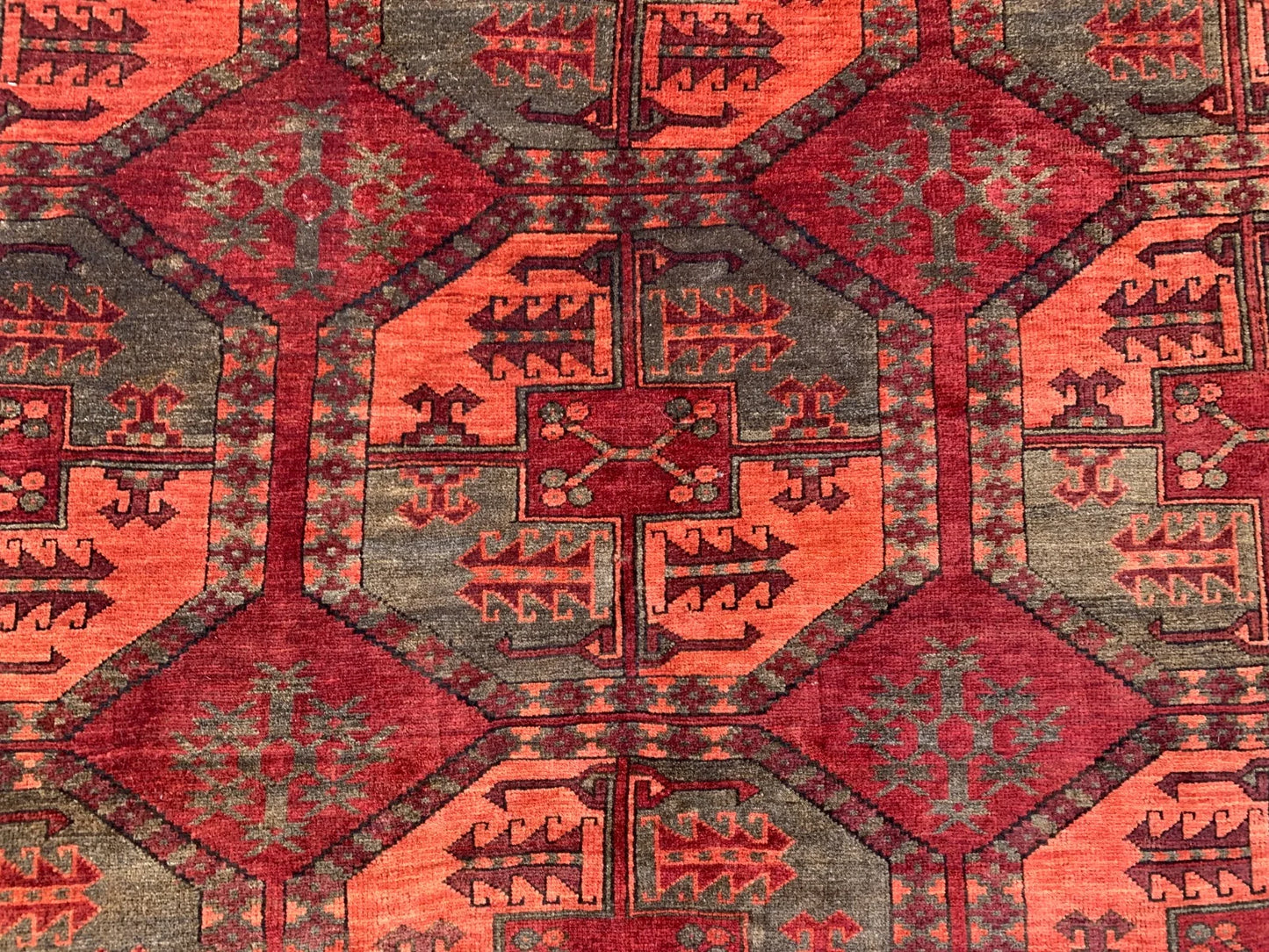 Amazing Hand Knotted Vintage Turkmen Felpah Bokhara Wool Area Rug 8.3 x 5.6 Ft