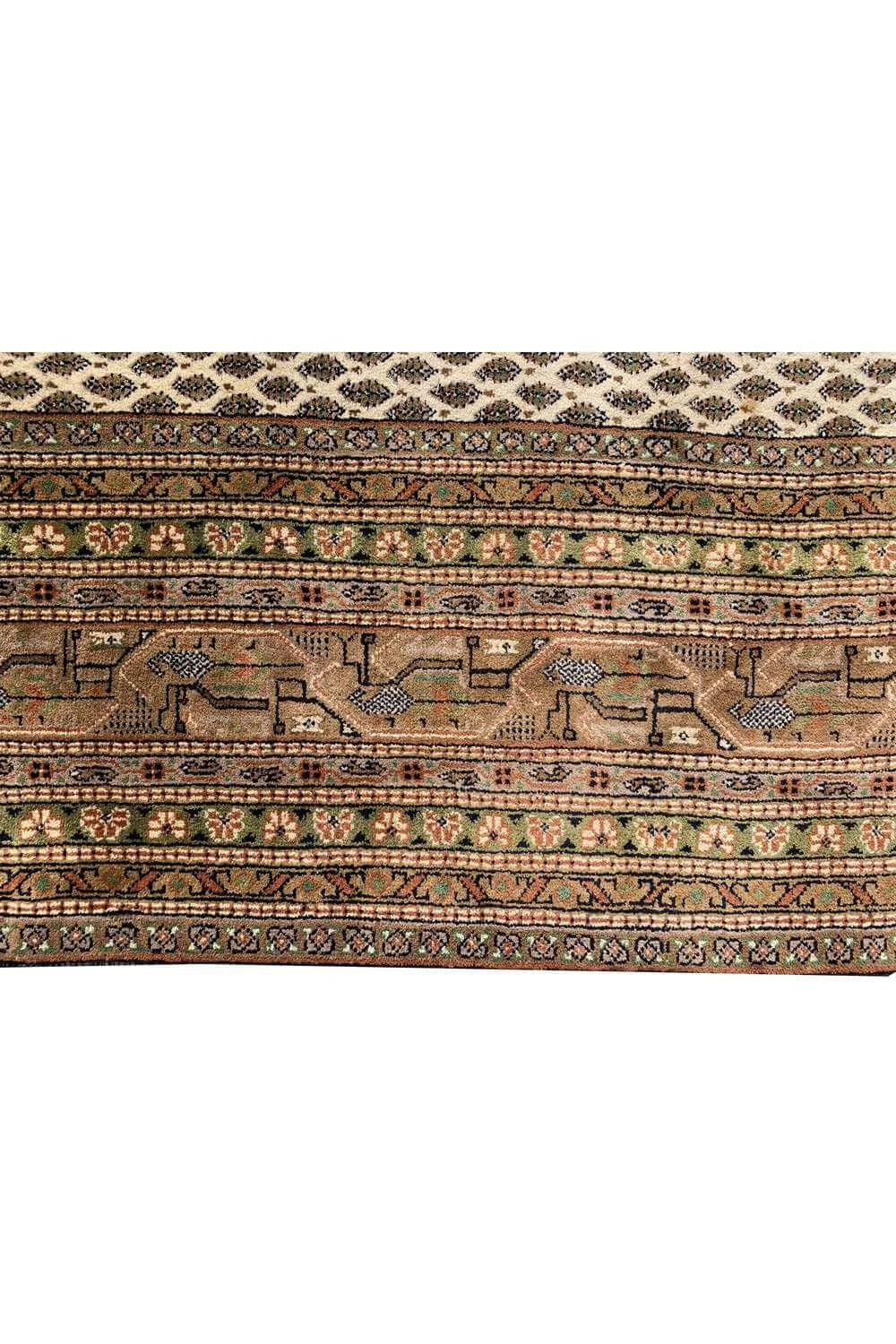 Amazing Hand Knotted Vintage Badam Gul Wool Area Rug 12.11 x 9.7 Ft