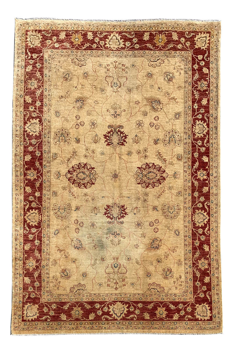 Authentic Hand Knotted Afghan Chobi Wool Area Rug 11.9 X 8.0 Ft (270 Ger)