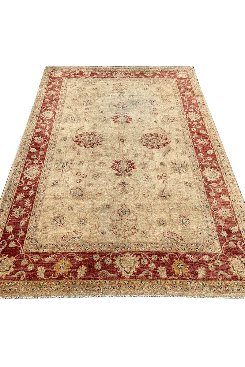 Authentic Hand Knotted Afghan Chobi Wool Area Rug 11.9 X 8.0 Ft (270 Ger)
