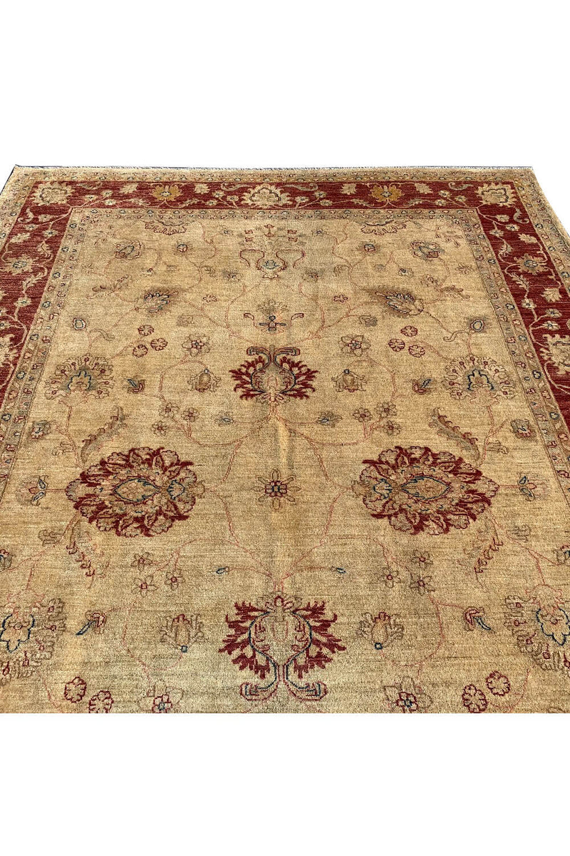 Authentic Hand Knotted Afghan Chobi Wool Area Rug 11.9 X 8.0 Ft (270 Ger)