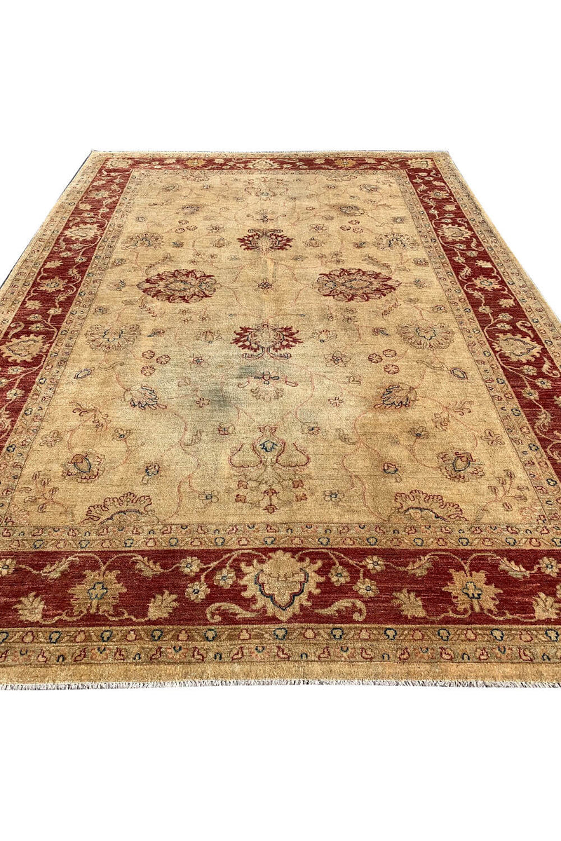Authentic Hand Knotted Afghan Chobi Wool Area Rug 11.9 X 8.0 Ft (270 Ger)