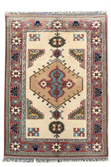 Authentic Hand Knotted Vintage Turkish Wool Area Rug 6.11 X 5.1 Ft (375 Ger)