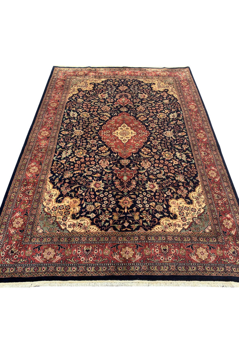 Authentic Hand Knotted Vintage Tabreez Wool Area Rug 9.11 X 6.7 Ft (362 Ger)