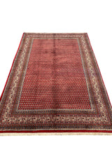 Authentic Hand Knotted Vintage Badam Gull Mir Wool Area Rug 9.3 X 6.4 Ft (366 Ger)