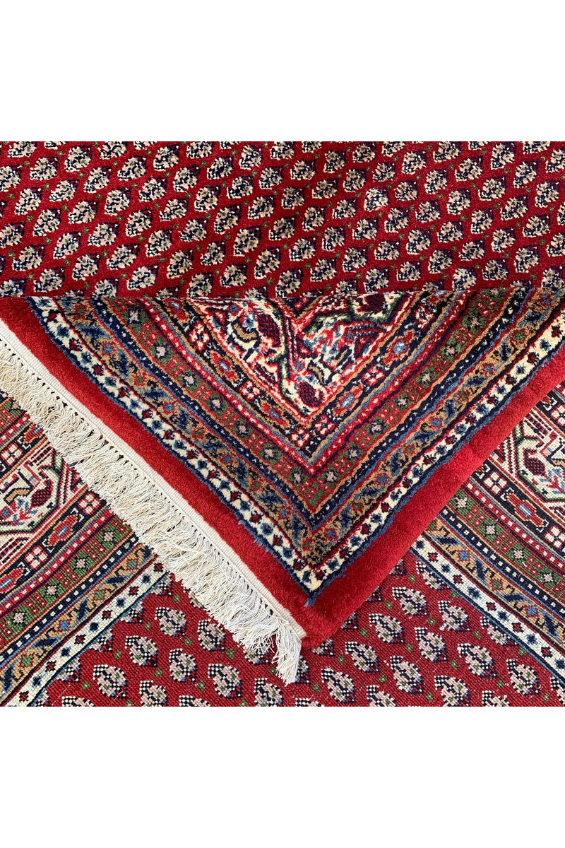 Authentic Hand Knotted Vintage Badam Gull Mir Wool Area Rug 9.3 X 6.4 Ft (366 Ger)
