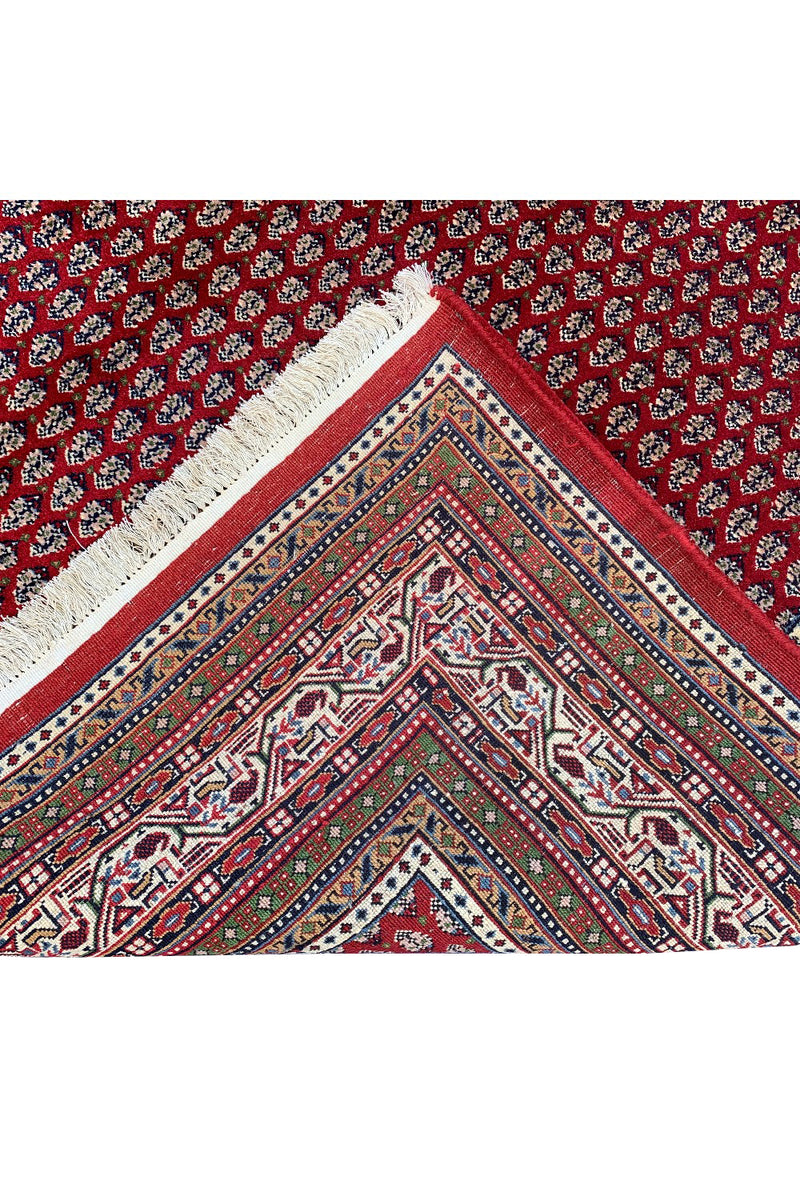 Authentic Hand Knotted Vintage Badam Gull Mir Wool Area Rug 9.3 X 6.4 Ft (366 Ger)