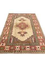 Authentic Hand Knotted Vintage Turkish Wool Area Rug 9.10 X 6.10 Ft (429 Ger)