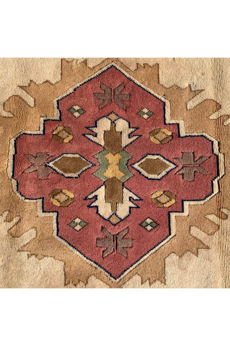Authentic Hand Knotted Vintage Turkish Wool Area Rug 9.10 X 6.10 Ft (429 Ger)