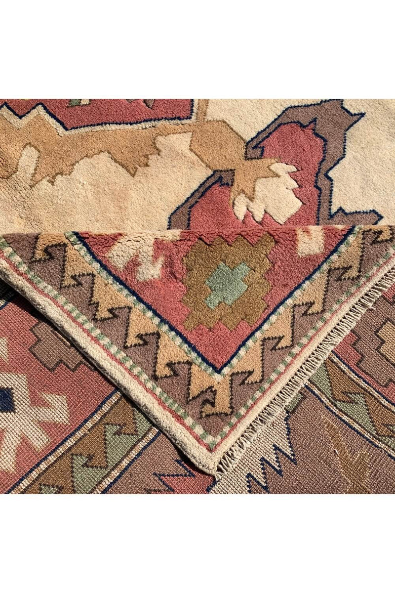 Authentic Hand Knotted Vintage Turkish Wool Area Rug 9.10 X 6.10 Ft (429 Ger)