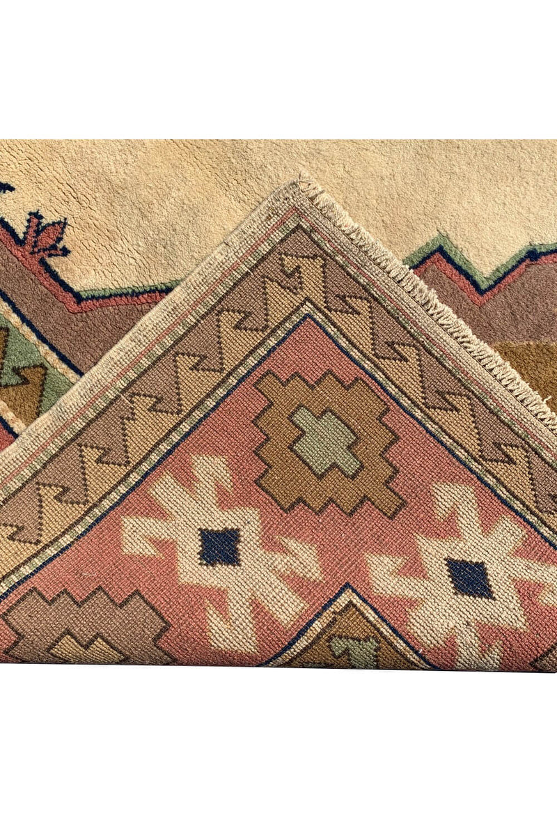 Authentic Hand Knotted Vintage Turkish Wool Area Rug 9.10 X 6.10 Ft (429 Ger)