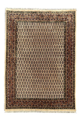 Authentic Hand Knotted Vintage Badam Gul Wool Area Rug 8.0 X 5.9 Ft (431 Ger)