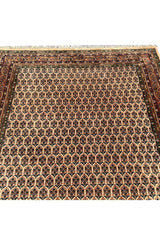 Authentic Hand Knotted Vintage Badam Gul Wool Area Rug 8.0 X 5.9 Ft (431 Ger)