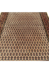 Authentic Hand Knotted Vintage Badam Gul Wool Area Rug 8.0 X 5.9 Ft (431 Ger)